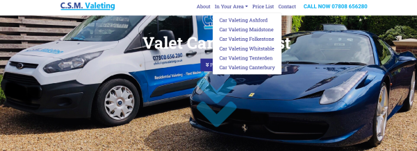 Website for Kent valeting company